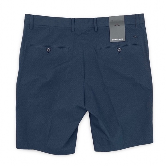 J. Lindeberg Blue Flat Front High Vent Golf Shorts JL Navy Blue Size 34” NWT - Picture 3 of 10